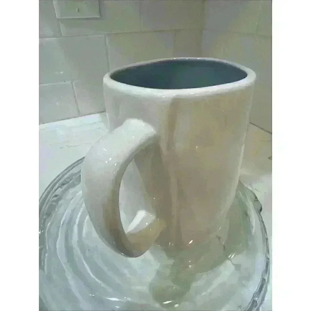 Rae Dunn Robins Egg Mug with Easter Eggs White with Blue Interior 20 Ounces